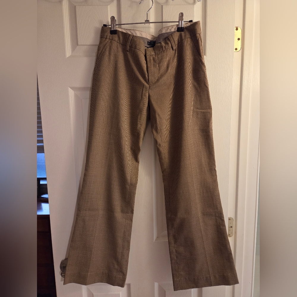 GAP Women's Tan/Brown Houndstooth Dress Pants